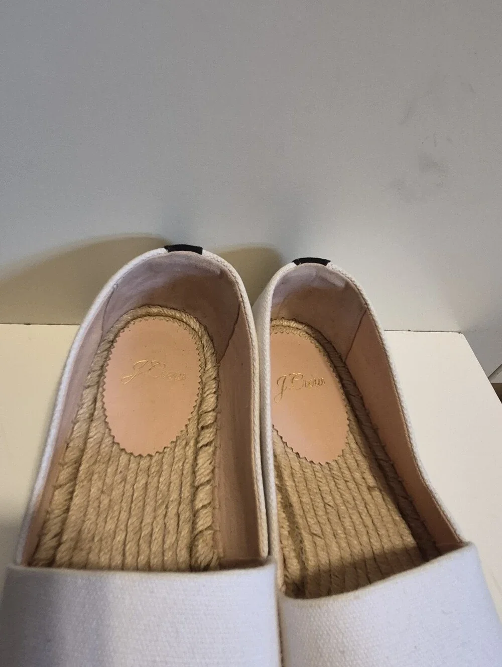 New J.Crew Navy White Canvas Colorblock Espadrilles Loafers Sz. 7.5 Ret $120